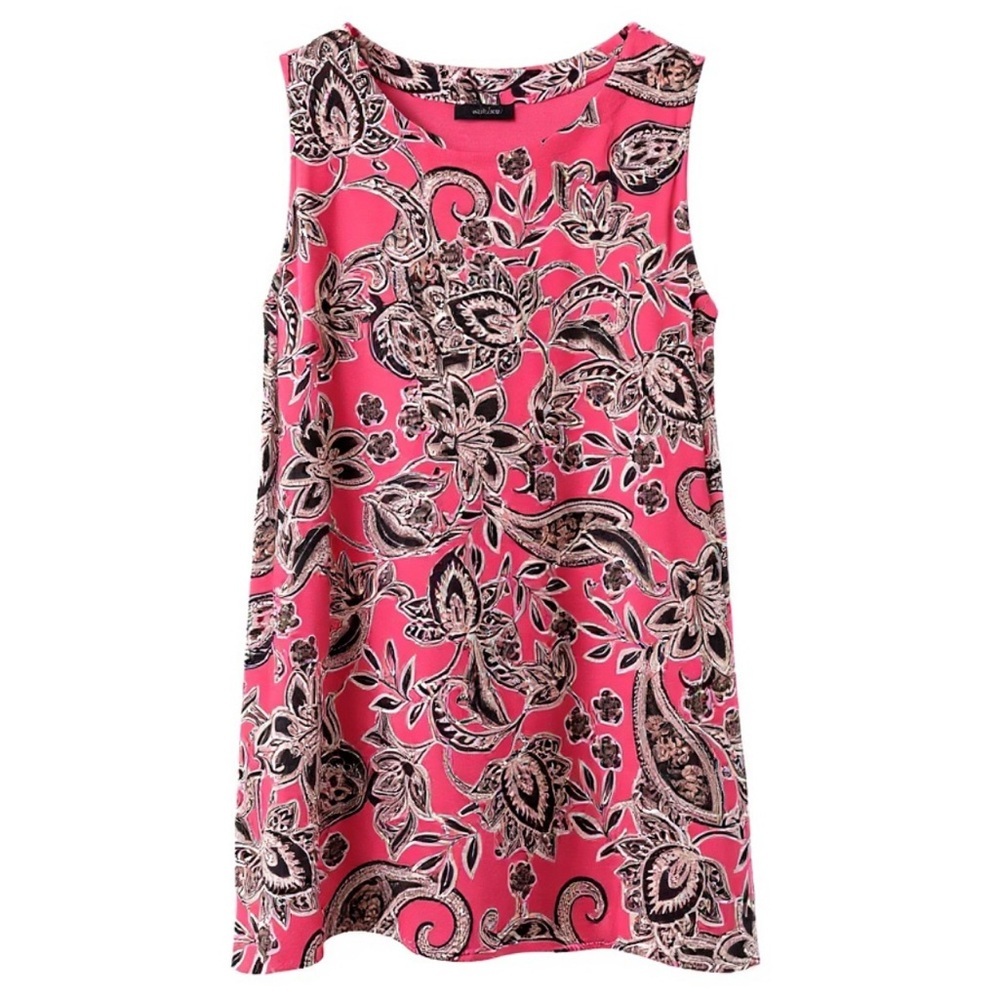 J. Jill Wherever Collection Sleeveless Pink & Black Paisley Floral Top – Size S